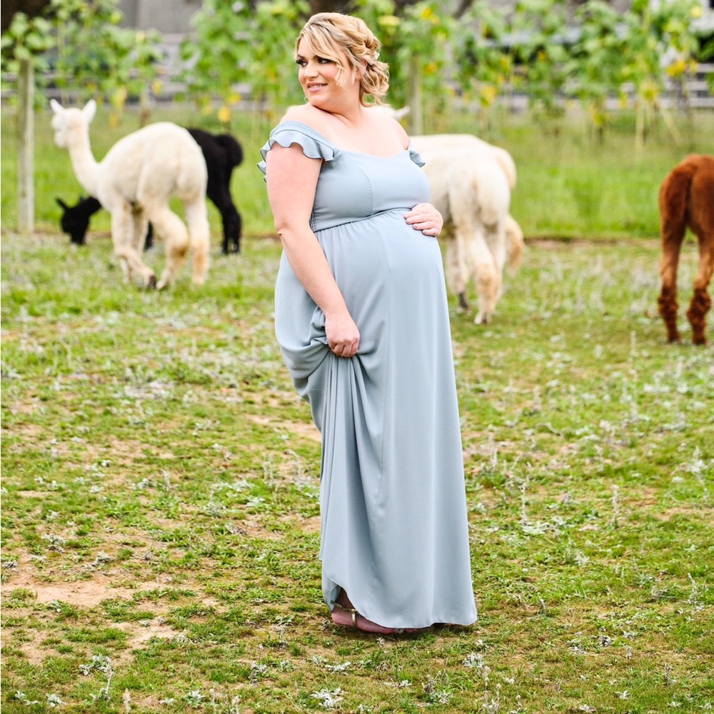 Off shoulder formal maxi